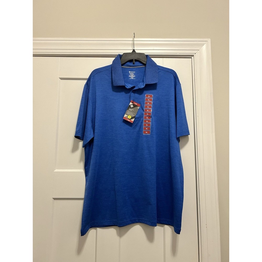 Member's Mark Men's Jacquard UPF 50 Moisture Wicking Performance Polo XL Blue